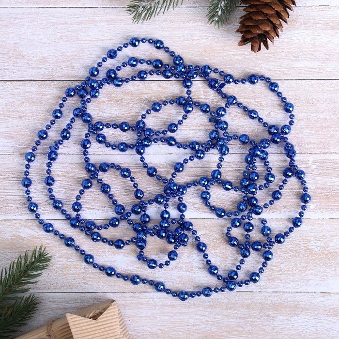 Бусы на ёлку 2,7 м d-8 мм Бусы на ёлку 2,7 м d-8 мм "Шарики рельефные" микс