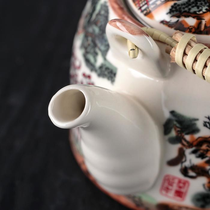 Чайник керамический заварочный с металлическим ситом «Пейзаж», 600 мл Чайник керамический заварочный с металлическим ситом «Пейзаж», 600 мл