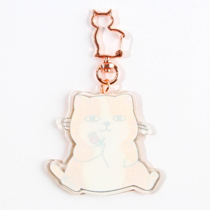 Брелок для ключей акриловый «Котик», 6 х 5,4 см