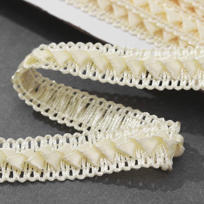 Тесьма декоративная «Самоса», 18 мм, 9,1 ± 0,5 м, цвет бежевый Тесьма декоративная «Самоса», 18 мм, 9,1 ± 0,5 м, цвет бежевый