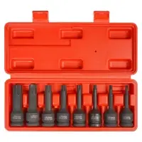 Набор головок ударных 1/2"DR L=78мм внешний TORX, 8пр. (T30-T80) пласт.кейс