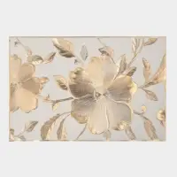 Набор салфеток для стола Доляна &laquo;Цветы&raquo;, 44.5&times;30 см, 4 шт., ПВХ, золотистый