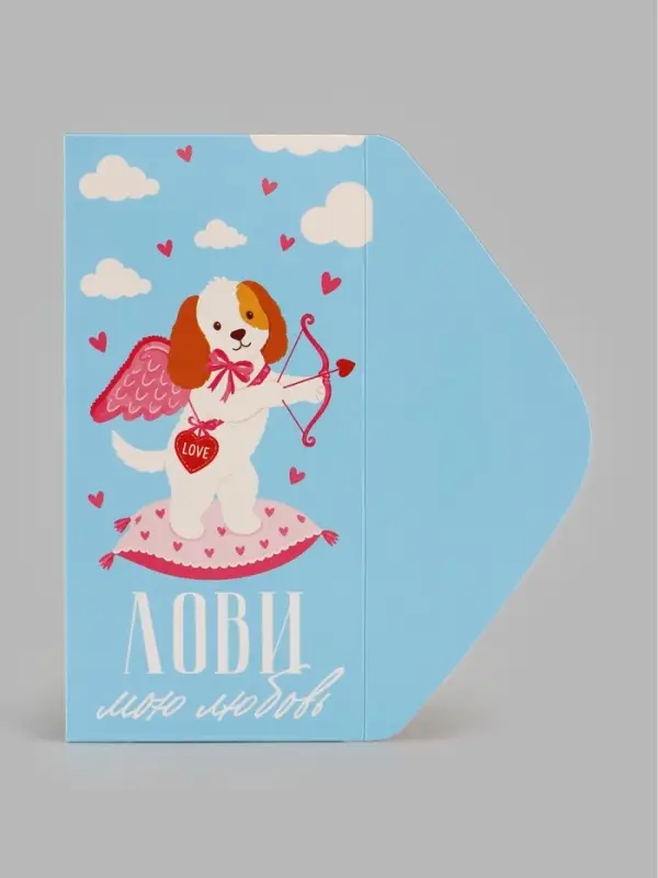 Конверт для денег &laquo;Лови мою любовь&raquo;, ангел,16.5&times;8 см