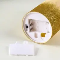 Светодиодная свеча LED RISALUX «Блёстки» 3хAAA золото 7,5х7,5х15 см