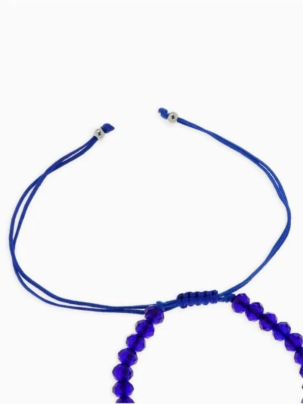 Браслет-оберег &laquo;Рука счастья Хамса&raquo;, хрусталики, синий с серебром, d=8 см