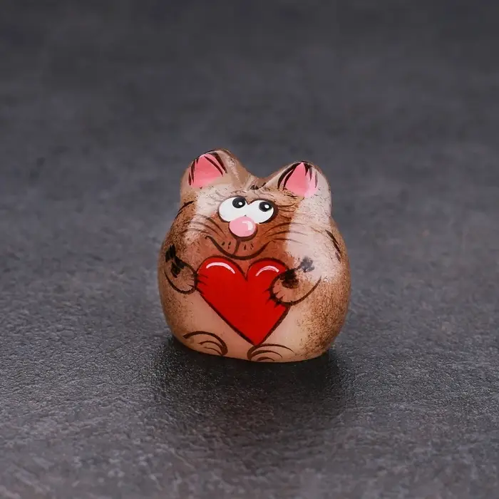 Фигурка &laquo;Котёнок Веня с сердечком&raquo;, 3.5&times;3 см, селенит