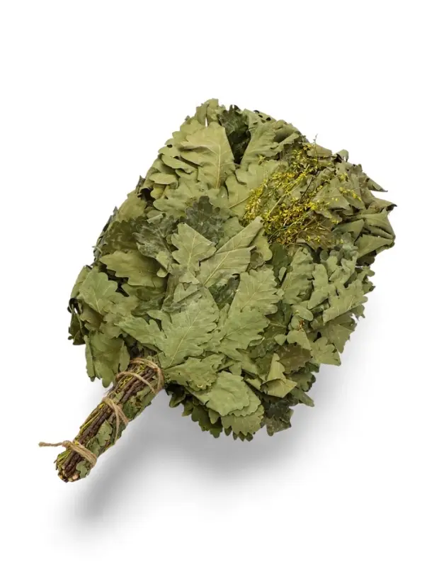 Веник для бани, дубовый, 45 см, с донником