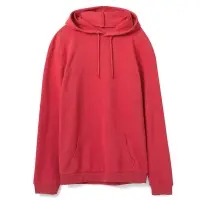 Толстовка с капюшоном унисекс Hoodie, красный меланж, размер XS