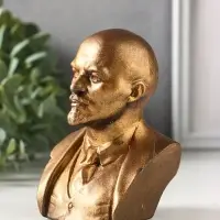 Бюст &laquo;Ленин В.И.&raquo;, фигурка гипс, 12 см, под бронзу винтаж