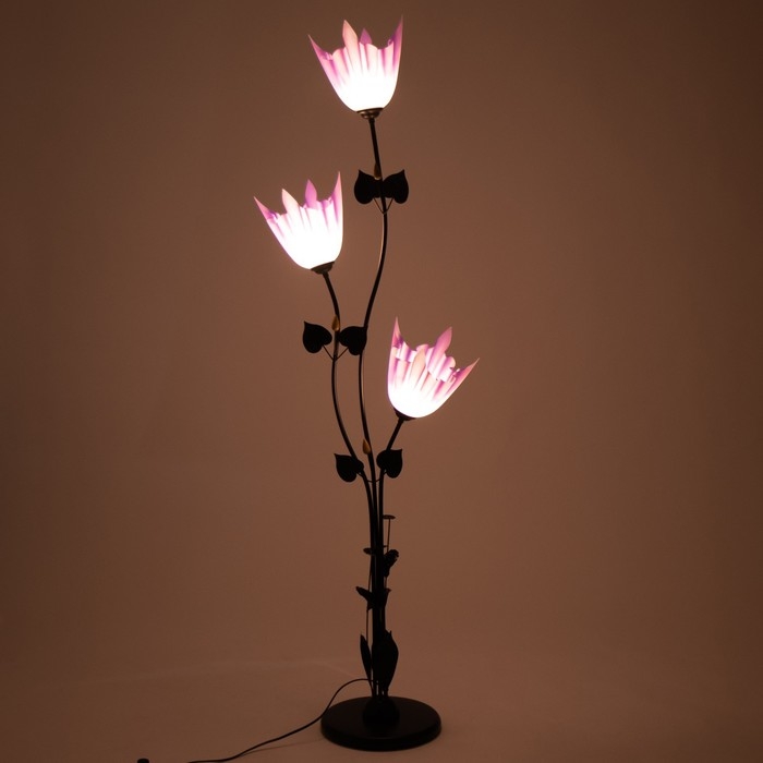 Торшер  Торшер "Ариадна" 3хЕ27 15Вт чёрно-фиолетовый h.155 см