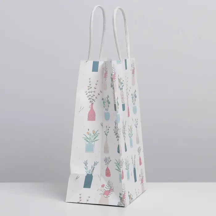 Пакет подарочный крафтовый, упаковка, «Ботаника», 12 х 21 х 9 см Пакет подарочный крафтовый, упаковка, «Ботаника», 12 х 21 х 9 см