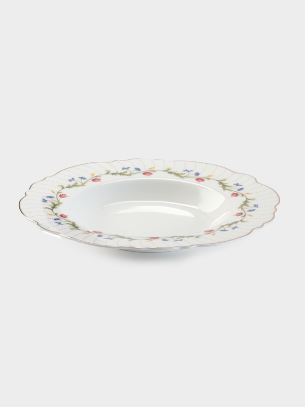 Тарелка глубокая WY Flowers song, d=21.5 см, фарфор, белая Тарелка глубокая WY Flowers song, d=21.5 см, фарфор, белая