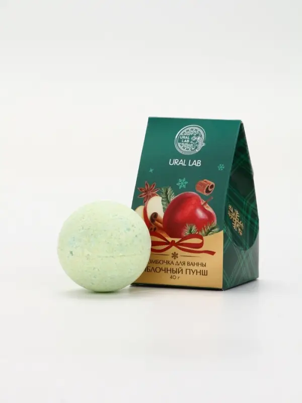 Бомбочка для ванны, 40 г, аромат яблочный пунш, Ural Lab Бомбочка для ванны, 40 г, аромат яблочный пунш, Ural Lab