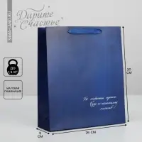 Пакет подарочный ламинированный, упаковка, &laquo;С праздником&raquo;, M 25.5&times;30&times;9 см