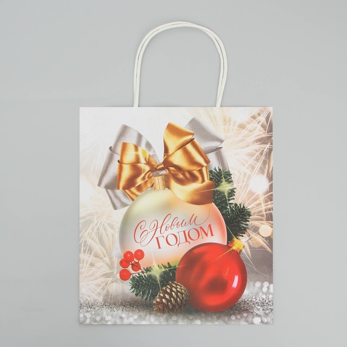 Пакет подарочный новогодний крафтовый «С Новым годом», 22 х 25 х 12 см Пакет подарочный новогодний крафтовый «С Новым годом», 22 х 25 х 12 см