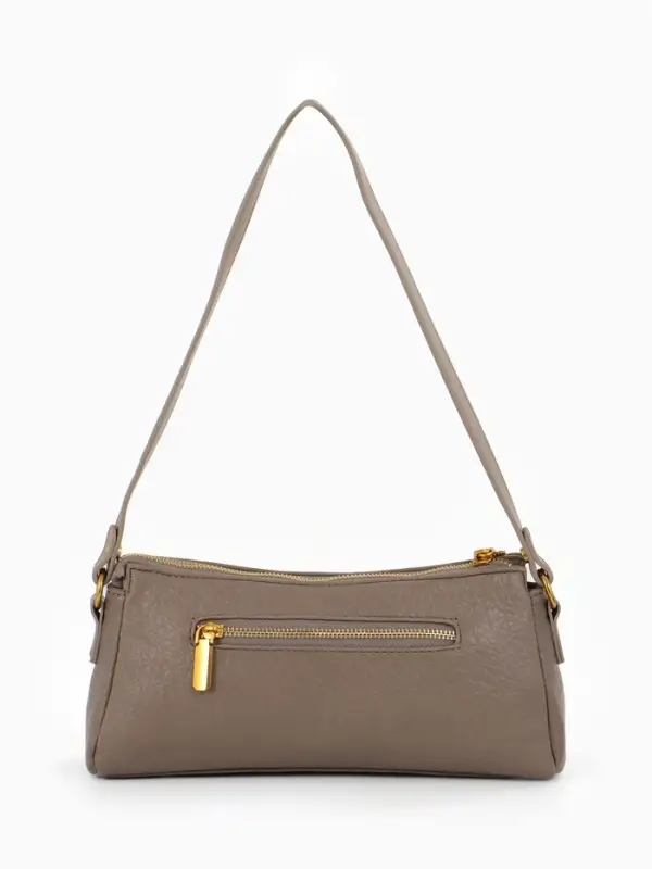 Сумка женская багет TEXTURA на молнии, 27&times;8&times;13 см, бежево-серая