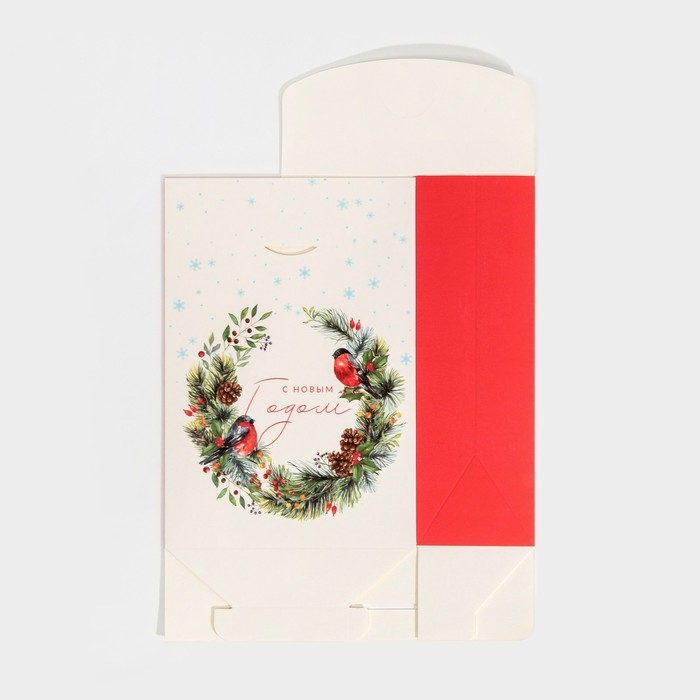 Коробка подарочная новогодняя складная «Снегири», 15 х 7 х 22 см, Новый год Коробка подарочная новогодняя складная «Снегири», 15 х 7 х 22 см, Новый год