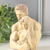 Фигурка гипс &laquo;Бюст: Семья с ребёнком на руках&raquo;, 14&times;11&times;7 см, слоновая кость