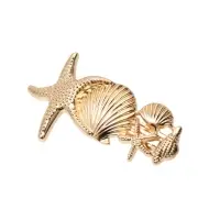 Заколка-автомат для волос "Лейла море" ассорти, 7,5 см, золото