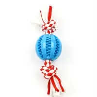 Игрушка собак канатная "2 узла с мячом TPR" до 50 г, до 20 см