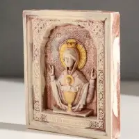 Икона &laquo;Неупиваемая чаша&raquo;, с подвесом, 12&times;10&times;2 см, гипс, роспись