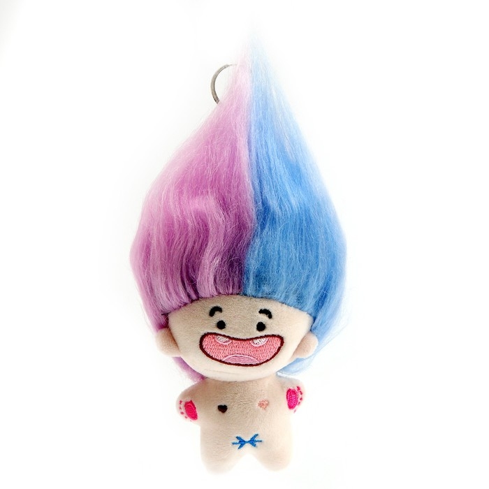 Мягкая игрушка «Тролли», на брелоке, 12 см, цвет МИКС Мягкая игрушка «Тролли», на брелоке, 12 см, цвет МИКС