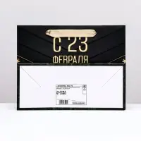 Пакет ламинированный горизонтальный «С 23 февраля!», 23×18×10 см