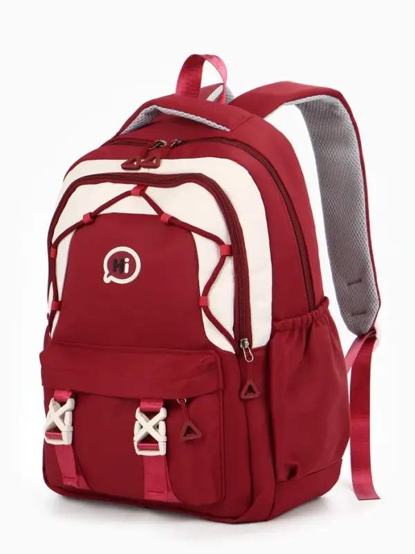 Рюкзак школьный, 3 кармана, 2 отделения, 29&times;14&times;44 см, бордовый