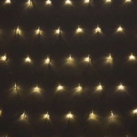 Гирлянда светодиодная теплый желтый, 96LED(1,5х1,5м) прозр пров  IP20