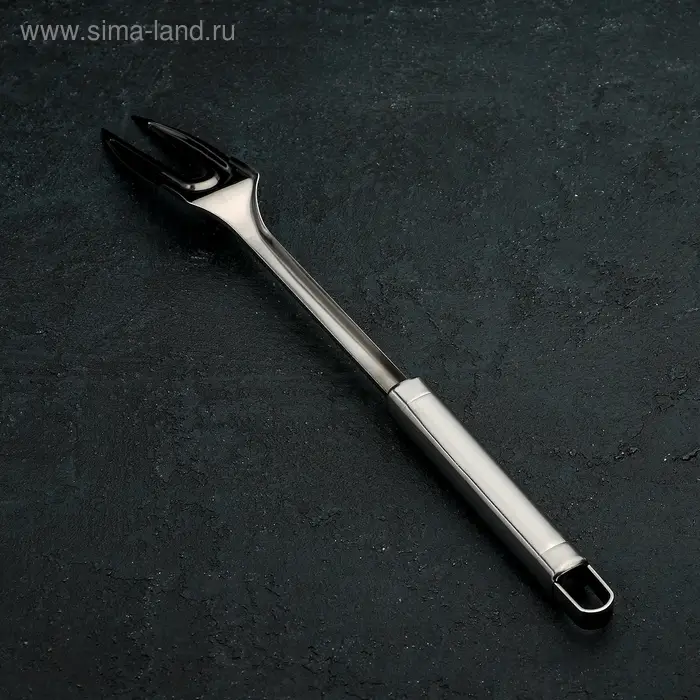 Вилка для мяса из нержавеющей стали Доляна «Основа», h=36 cм, цвет серебряный Вилка для мяса из нержавеющей стали Доляна «Основа», h=36 cм, цвет серебряный