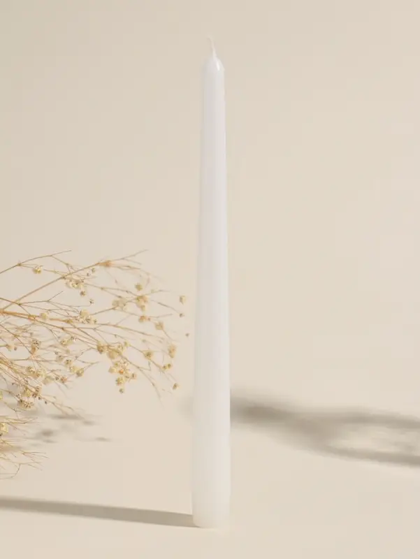 Набор свечей античных, 2.3&times;24.5 см, 5 ч, 55 г, 2 шт., белый