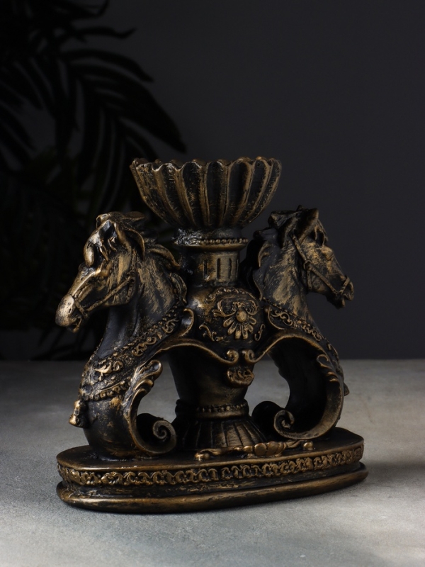 Копилка Копилка "Лошади" 21х13х21 см, чёрное золото