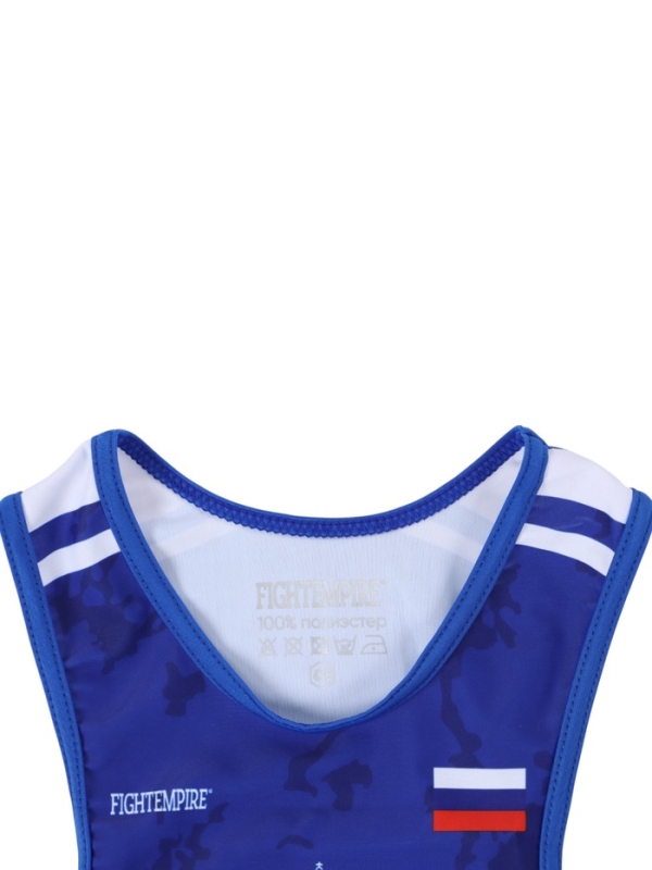 Трико борцовское FIGHT EMPIRE, WT500B, синее, размер 120