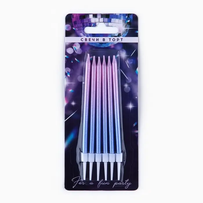 Свечи для торта Make a wish, 6 шт., 13&times;0.5 см