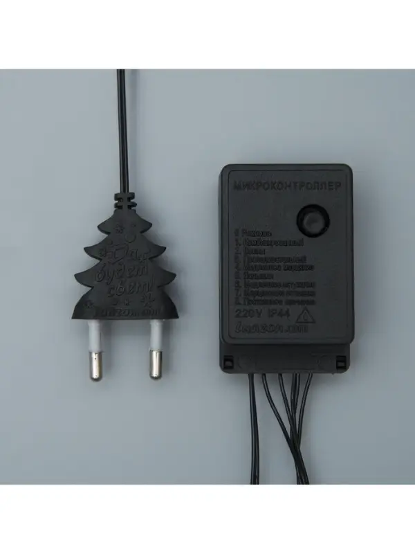 Гирлянда &laquo;Нить&raquo; 20 м, IP20, тёмная нить, 200 LED, свечение тёплое белое, 8 режимов, 220 В