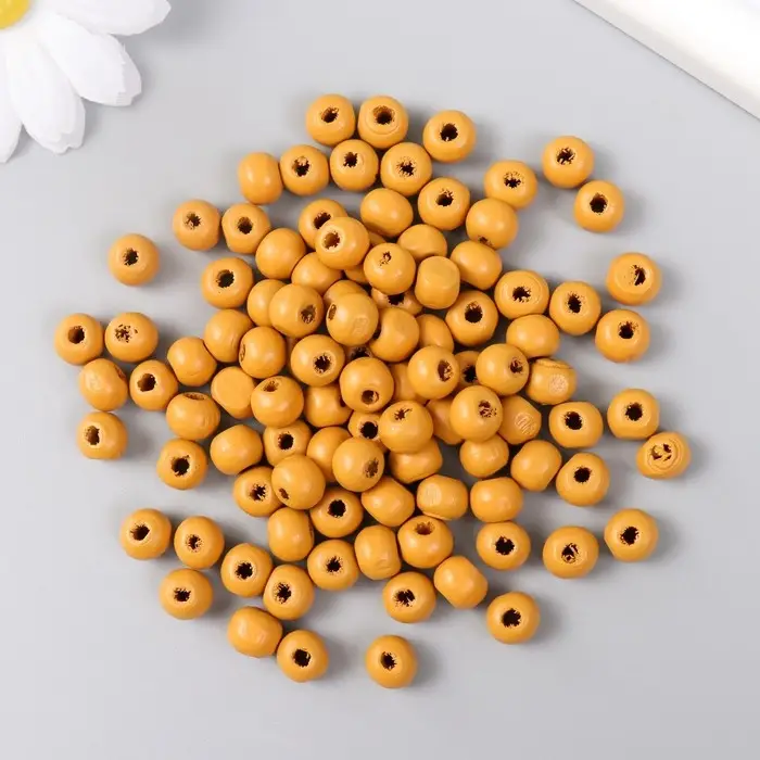 Бусины для творчества дерево "Топаз" d-0,8 см, набор 20 гр