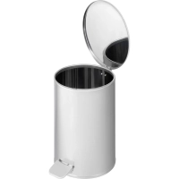 Ведро мусорное стальное 20л круглое серебр с педалью и крышкой 250х400мм