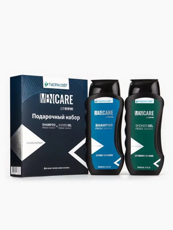 Подарочный набор мужской  Подарочный набор мужской "ТЫСЯЧА ОЗЕР": шампунь и гель для душа, по 250 мл