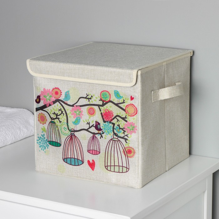 Короб стеллажный для хранения с крышкой «Весна», 29×29×28,5 см Короб стеллажный для хранения с крышкой «Весна», 29×29×28,5 см