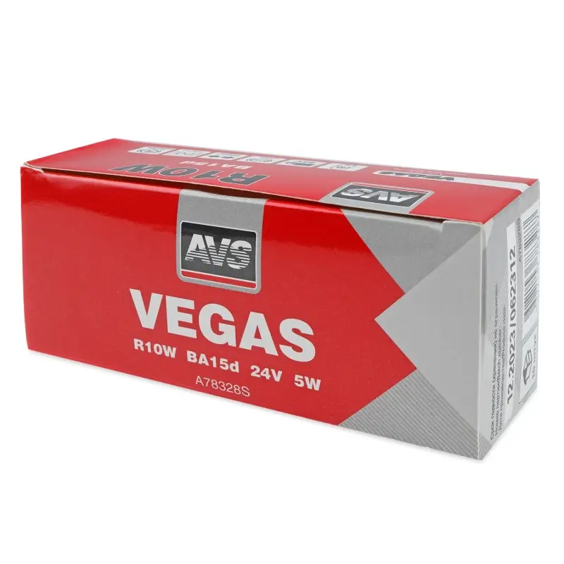 Лампа AVS Vegas 24V. R10W(BA15d) BOX 10шт.