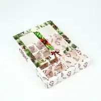 Коробка под 8 конфет и шоколад, с окном &laquo;Новогодние подарки&raquo;, 17.7&times;17.8&times;3.8 см