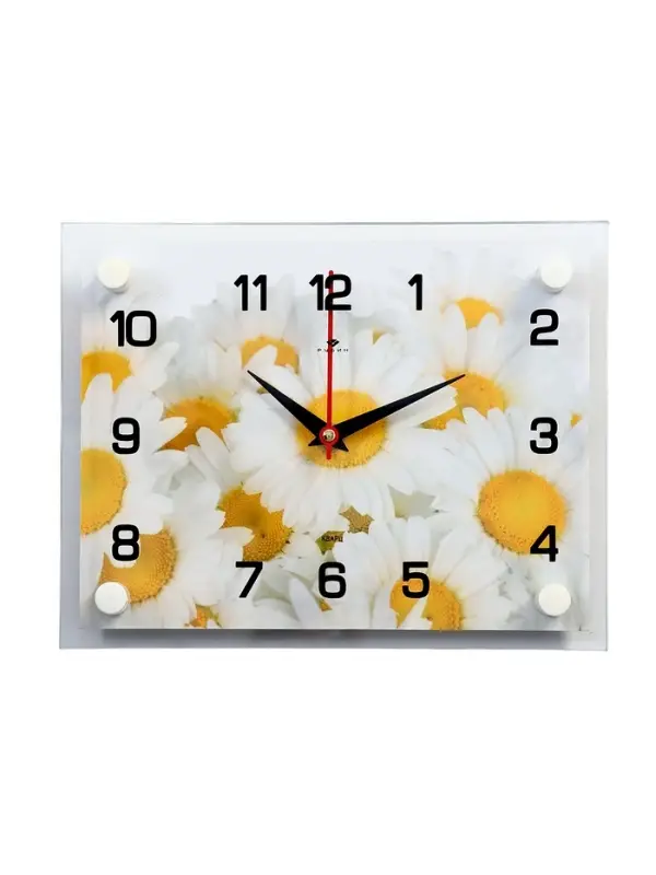 Часы настенные: Цветы, &laquo;Ромашки&raquo;, бесшумные, 20&times;26 см