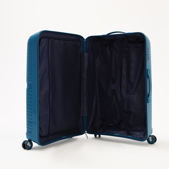 Чемодан большой 100 л (L), отдел на молнии, кодовый замок, цвет синий Чемодан большой 100 л (L), отдел на молнии, кодовый замок, цвет синий