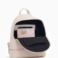 Рюкзак женский на молнии, с карманом, размер 27&times;13.5&times;33 см, молочный