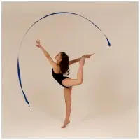 Лента для художественной гимнастики Grace Dance, 4 м, с палочкой, синяя