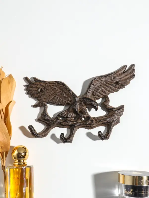 Крючки настенные &laquo;Орёл на ветке&raquo;, ключница декоративная, чугун, 17&times;12.5&times;2 см