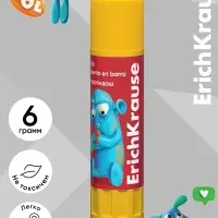 Клей-карандаш, ErichKrause EasyStick Jolly Friends, PVP, экономичный расход, 6 г, МИКС