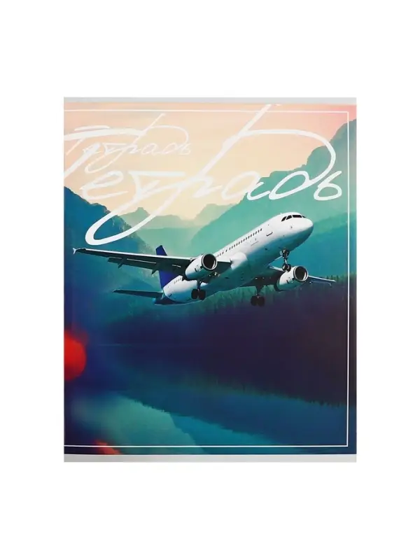 Тетрадь 48 листов в клетку Calligrata «Самолеты», обложка мелованный картон, блок №2, белизна 75% (серые листы), МИКС