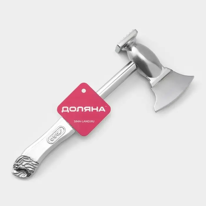 Молоток для мяса с топориком Доляна, 28 см, серебристый
