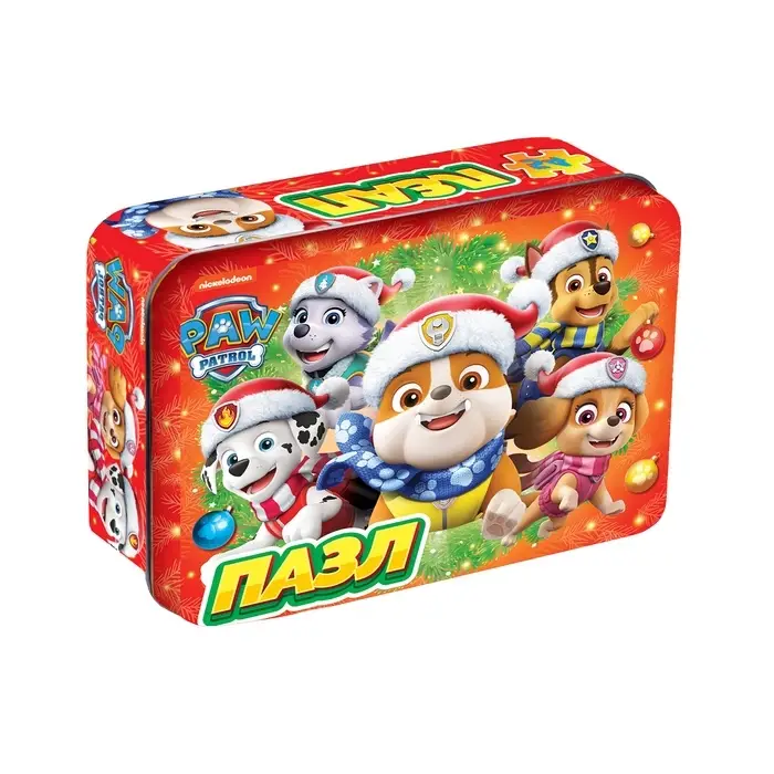 Пазл в металлической коробке "Новогодний патруль", 54 детали